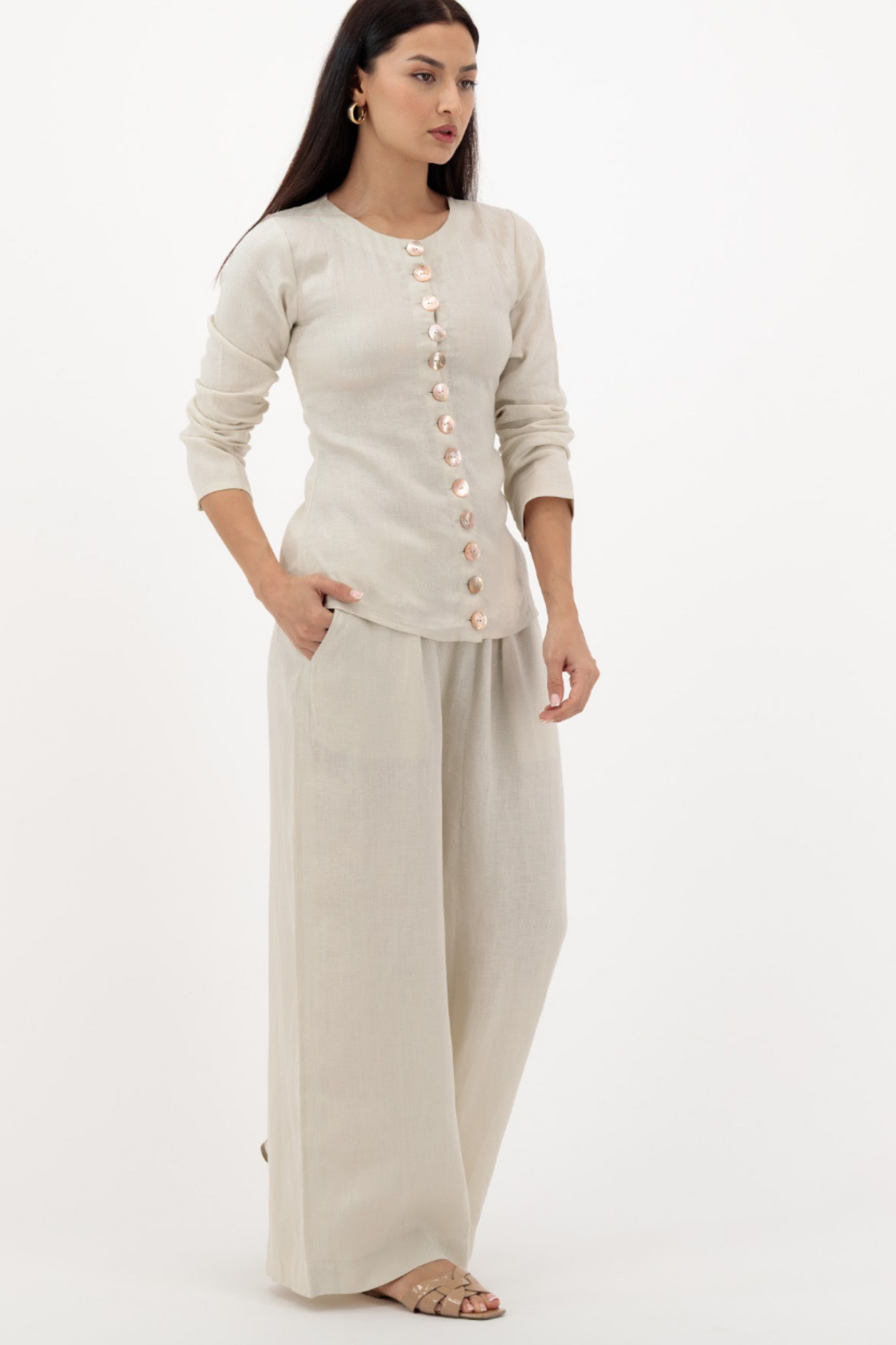 The Vest Pants — Beige