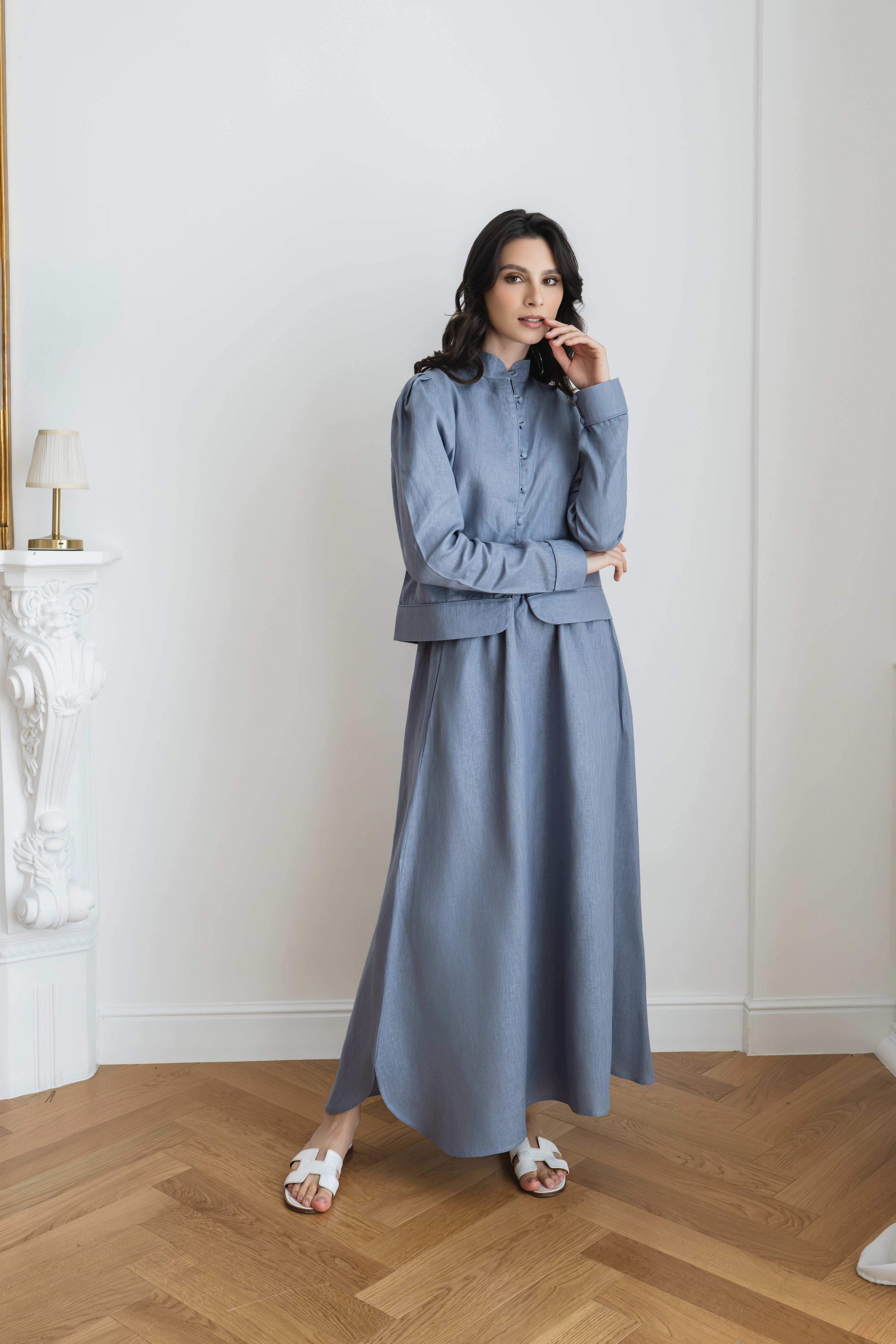 The Rebeca Skirt — Denim Blue