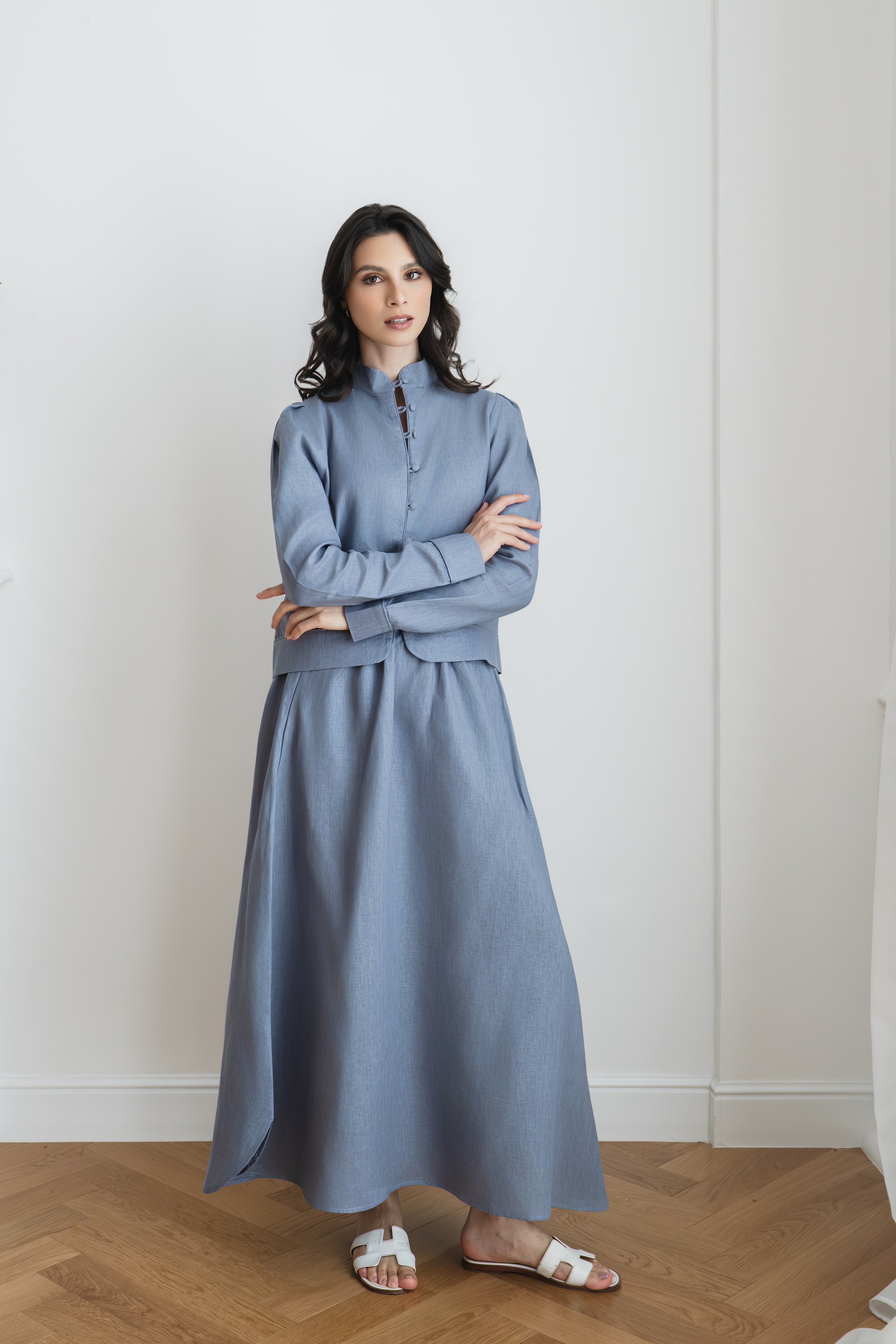 The Rebeca Skirt — Denim Blue